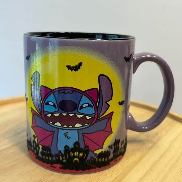 Disney Halloween Vampire Stitch Ceramic 20oz large textured Mug - Picture 1 of 9